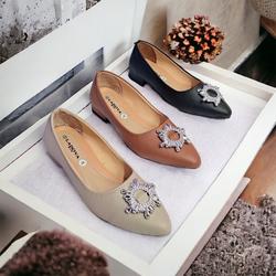 Ladova Karina Flat Shoes Heels Graduation Sepatu Kerja Wanita Hitam Heels 3 cm Terbaru