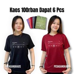 100k Dapat 6 Pcs Kaos Wanita Motif Song Name Lengan Pendek Bahan Babyterry