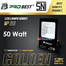 PROBEST Golden Lampu LED sorot Lampu tembak LED ip66 SNI waterproof 50w 50watt 50 w 50 watt Lampu sorot Lampu tembak LED tahan anti air hujan outdoor lapangan parkir jalan taman panggung dekorasi hias booth pameran super terang murah jarak jauh