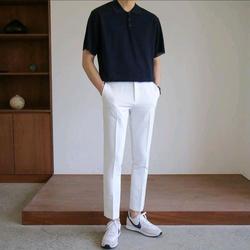 Celana Formal Slimfit pria Limitid Celana Panjang Kantor Pria Bahan Stretch Kerja Kain Kantong Hitam Tebal Semi woll warna Putih, Coklat, cream Kain Tebal