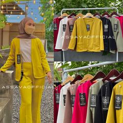 Assava Blazer Wanita Scuba Polos - Blazer Wanita Scuba Premium Tebal - Outer Cardigan Scuba Premium