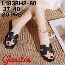 Sandal selop Wanita model H Bahan karet jelly ukuran 37-41 Di pakai nyaman di kaki Hitam Merah
