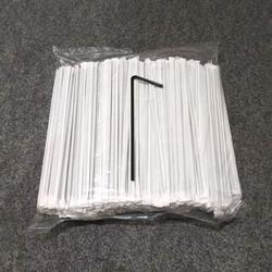 500pcs Sedotan Steril Kertas Hitam dan Putih