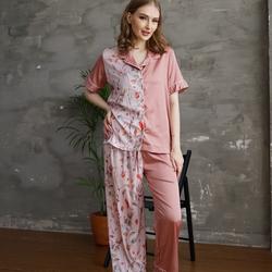SC Pyjamas - Setelan Piyama Wanita Baju Tidur Silk Serries Mix Color Juliet Long Pants Atasan Celana