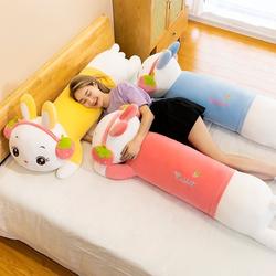 Guling Boneka Rabbit Bunny Pakai Bando Strawberry Kelinci Ukuran 90cm Bahan Yelvo Halus Dan Lembut Berlebel SNI Dolls Dolls Toys - Biru