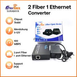 [Bisa Bayar Ditempat] Konverter Saja / Fullset 2F1E - CM2F1E -POE MEDIA CONVERTER 10/100 20KM SC - Media Konverter Fiber Optik