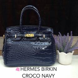 navy hermes bag