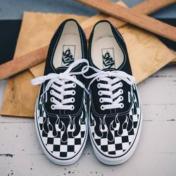 vans authentic flame checkerboard