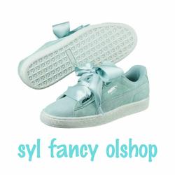 puma suede heart turquoise