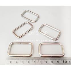 ACCESSORIES TAS RING KOTAK 4 CM TEBAL NIKEL (SATUAN)