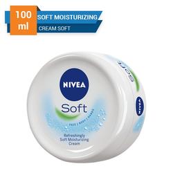 Nivea Soft Jar 100 ml - Krim Pelembab untuk Kulit Wajah dan Tubuh