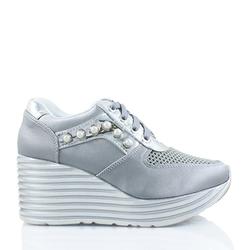 silver platform wedges