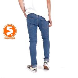 SUPEREGO - Celana Jeans Stretch/Lentur/Melar Pria SKINNY Fit BLUE SLJ02B - Biru, 37