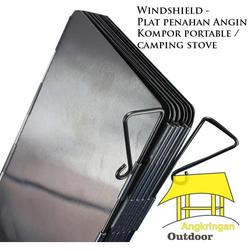 Windshield Wind Shield Plat Penahan Angin Kompor Gas Camping Portable