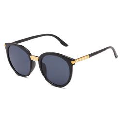 kacamata hitam fashion wanita round gold sunglasses jgl090