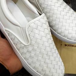 bottega veneta quilted slip on white
