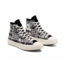 plaid high top platform converse