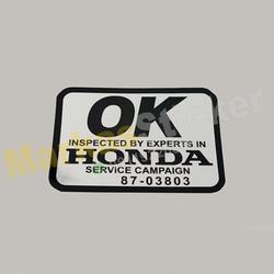 Jual Stiker OK inspection HONDA (tempel dari dalam kaca) - Kota ...