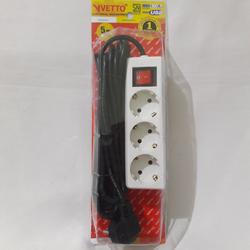 Stop Kontak 3 lubang + Kabel (5 meter) Vetto.