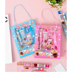 Paket alat tulis set / stationery set memo / souvenir ulang tahun anak - Biru Muda