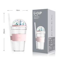 BOTOL MINUM X&W U-1254 BPA FREE / GELAS PLASTIC SEDOTAN KEREN 490ML