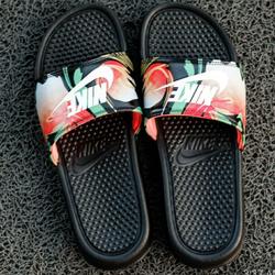 nike floral sliders