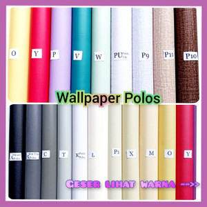 WALLPAPER STIKER STICKER DINDING POLOS PUTIH PURPLE BIRU YELLOW HITAM