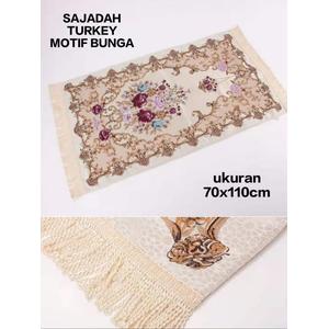 Sajadah Turki Turkey Bahan Premium Import Sajadah Motif Bunga 70x125cm