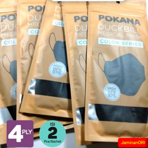 masker pokana medis duckbill dewasa isi 2pc 4ply