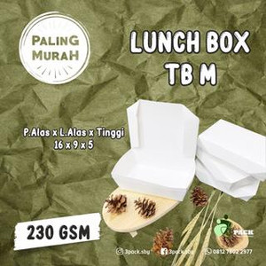 Paper Lunch Box TB Size M - Box Makanan putih TB ukuran M