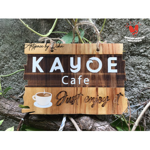 Papan Nama Cafe Kayu | Wooden Letter Sign | Custom Jati Belanda Mewah