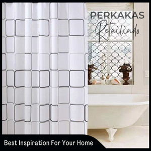 Tirai Kamar Mandi Motif Shower Curtain Tirai Shower Tirai Penyekat 180