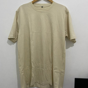 KAOS BIG SIZE LENGAN PENDEK COTTON COMBED 30S WARNA CREAM | KAOS