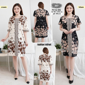DRESS WANITA / DRESS BATIK /MIDI DRESS BATIK LENGAN PENDEK DAN 3/4 257