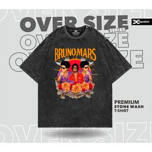 Kaos BRUNO MARS Stone Wash Oversize / Tshirt  Music Vintage Cotton 24s