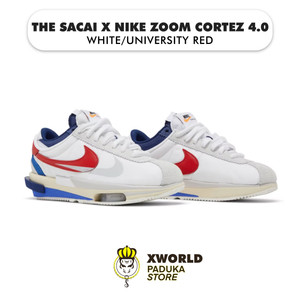 Nike Zoom Cortez SP sacai White University Red Blue ( US 10 / EUR 44 ) - Authentic Collection