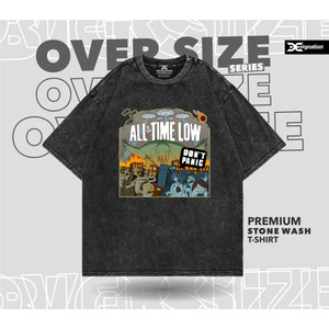 Kaos ALL TIME LOW Stone Wash Oversize / Tshirt  Music Vintage Cotton