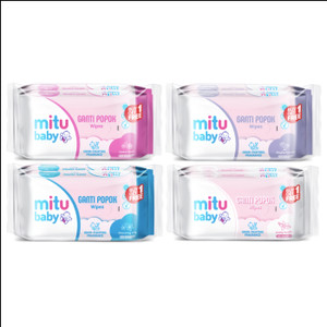 MITU TISU BASAH BABY WIPES GANTI POPOK  2X50's - Tisu Basah Bayi Beli 1 gratis 1