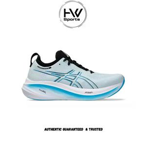 Sepatu Lari ASICS GEL-NIMBUS 26 MEN'S COOL GREY/BRIGHT CYAN ORIGINAL