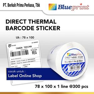 Direct Thermal Sticker Label Online Shop 78 x 100 BLUEPRINT 78x100 mm isi 300Pcs - 1 Roll