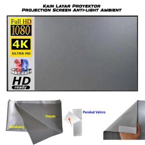 Screen Projector Anti Light 60-100 inch Kain Layar Proyektor Portable