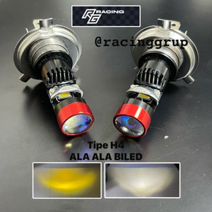 New 2pcs Lampu Utama LED H4 12-85V 10watt Modelan Cahaya Biled blue lens Flat CutJamin Terang