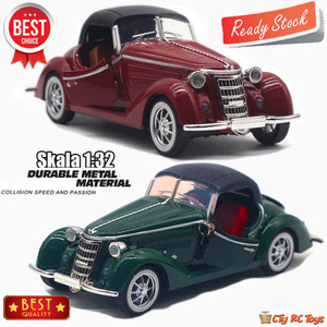 Diecast Miniatur Mainan Mobil Mobilan Audi Wanderer W25K Roadster Classic Dengan Penutup Kap Bahan Besi Metal Door Open
