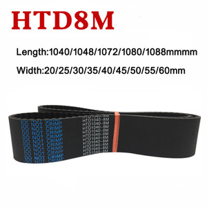 HTD 8M Rubber Timing Belt 1040/1048/1072/1080/1088mm Length 15-45mm