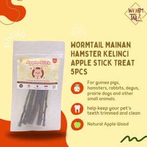 WORMTAIL Mainan Hamster Kelinci Apple Stick Treat 5pcs