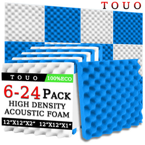 TOUO6/12/24 Pc Egg Trough Acoustic Foam High Density Soundproof Foam Music Studio Wall Soundproofing Noise Insulation Seal Strip