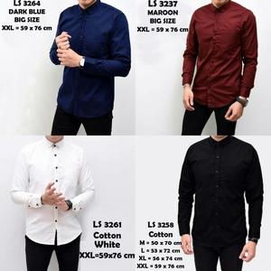 KEMEJA PRIA BAJU COWOK LENGAN PANJANG BIRU NAVY MAROON BIGSIZE XXL