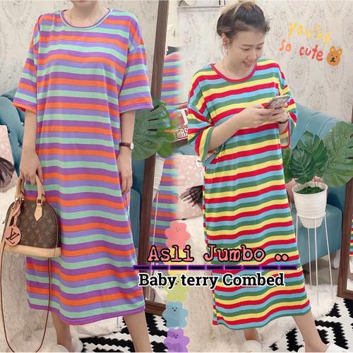 Foto Produk Damai fashion jakarta - ASLI JUMBO long dress JUMBO wanita RAINBOW - k dari LV.co Tanah abang