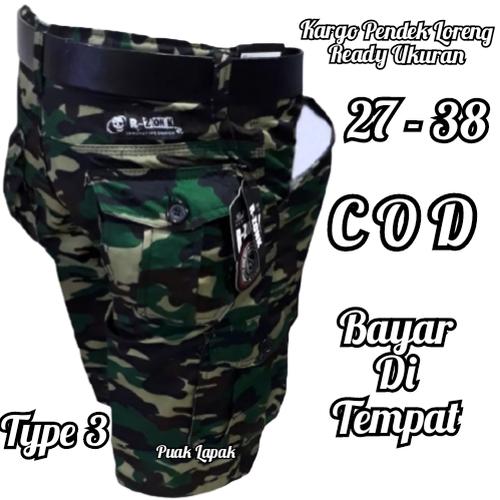 Foto Produk celana kargo pendek loreng / cargo army pendek pria dari puak lapak2