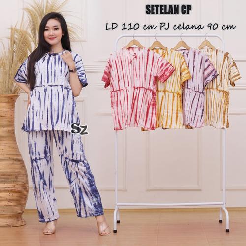 Foto Produk one set tiedye / Setela Celana Panjang / Babydoll Wanita dari RisqianaBatik